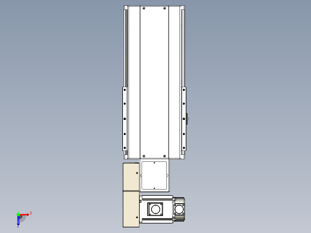 皮带直线轴半封闭可选导轨TPA-HNB-220D-176-L150-ML-C-P1K-N3俯视图