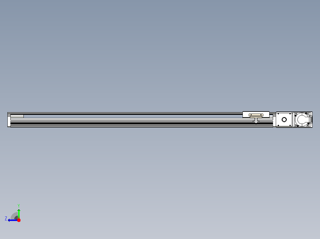 皮带直线轴半封闭可选导轨TPA-HNB-105D-90-L900-MR-Y-P20-N3右视图