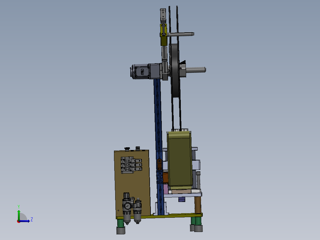 自动料带裁切机含bom单sw17可编辑左视图