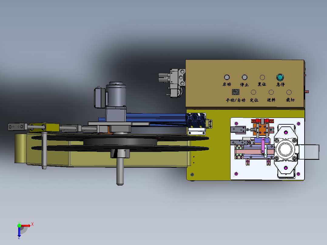 自动料带裁切机含bom单sw17可编辑俯视图