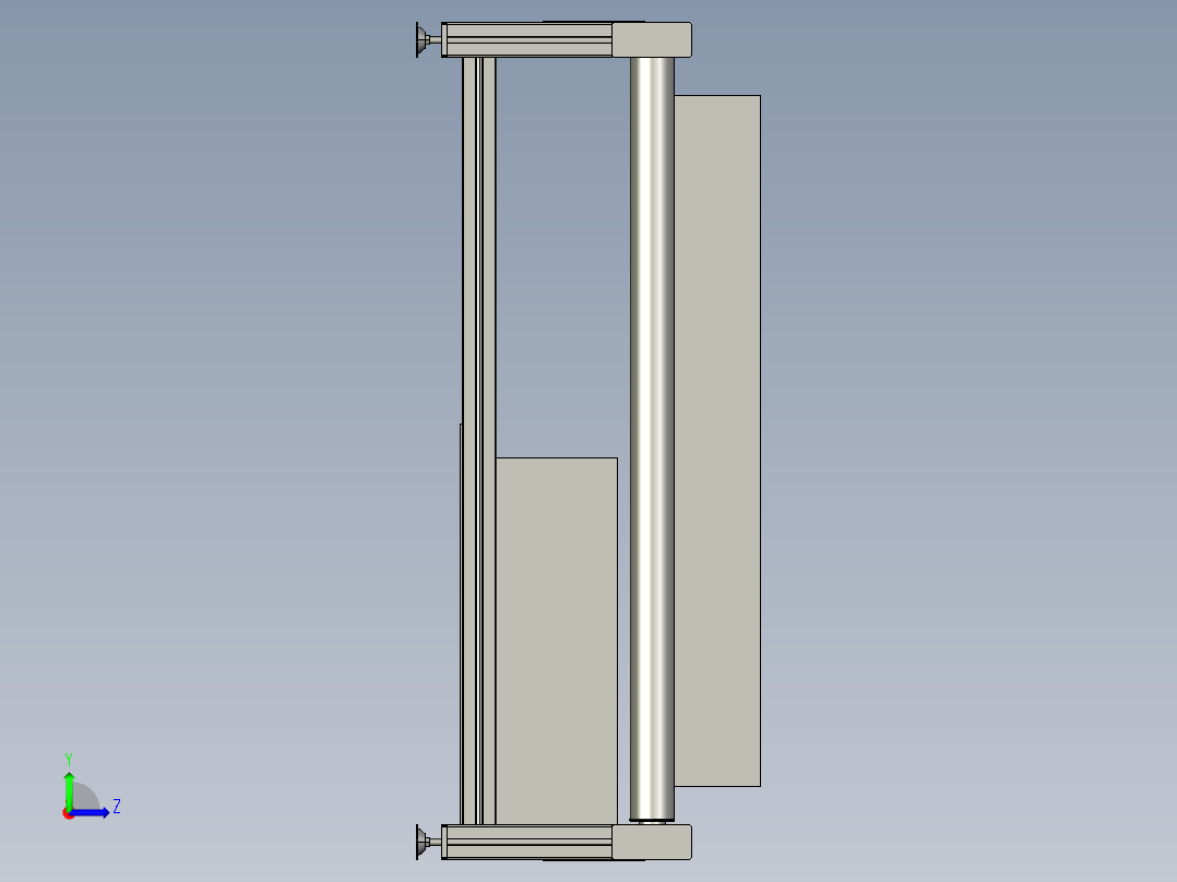 简易辊筒输送线3D数模图纸 STP格式左视图