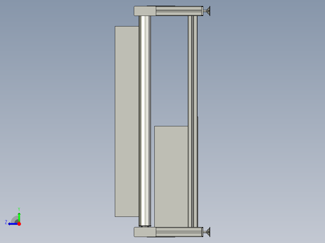 简易辊筒输送线3D数模图纸 STP格式右视图