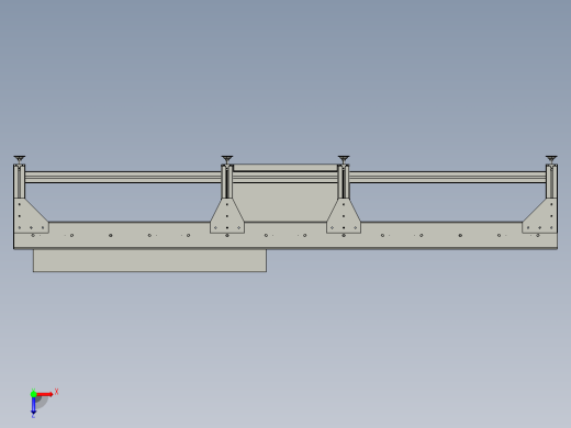 简易辊筒输送线3D数模图纸 STP格式俯视缩略图