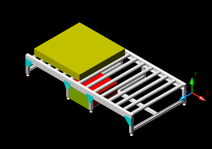 简易辊筒输送线3D数模图纸 STP格式