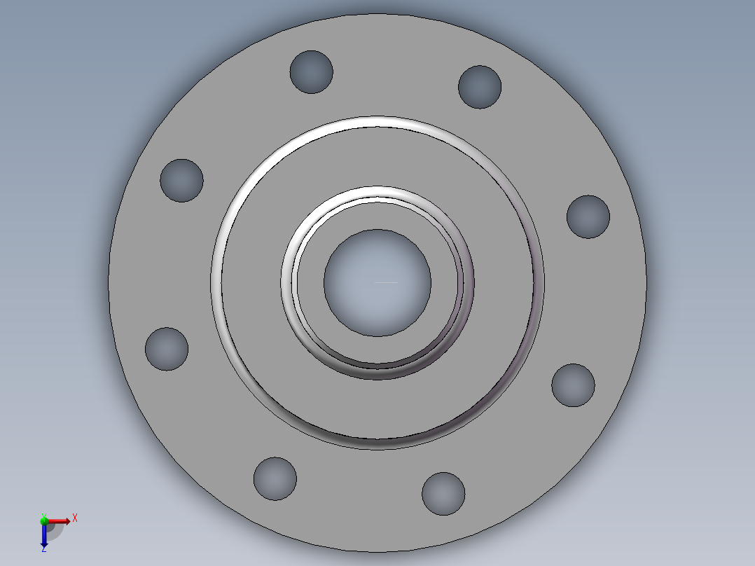 法兰盘3D模型俯视图