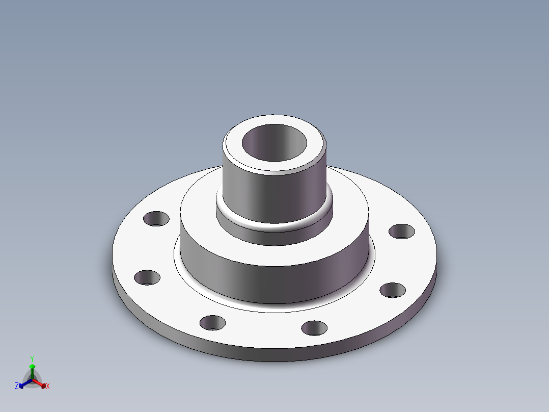 法兰盘3D模型正等轴测图