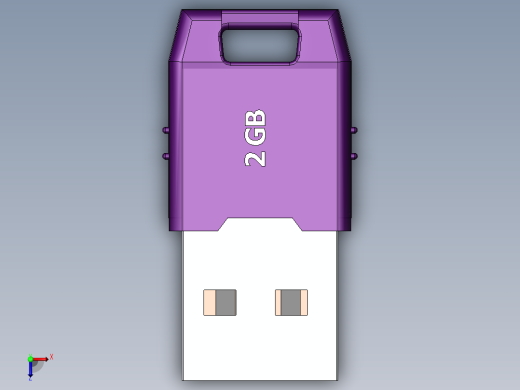 solidworks 2GB U盘3D模型俯视缩略图