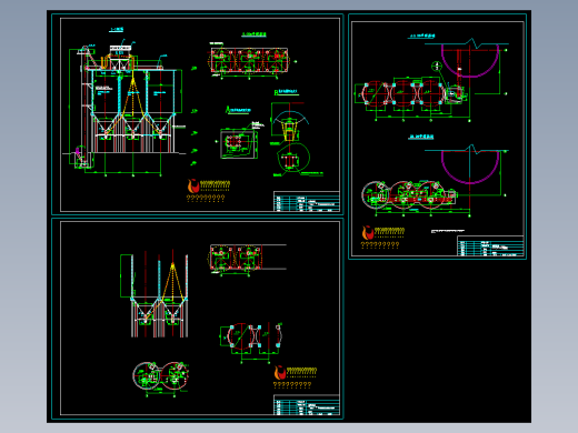 120万吨水泥粉磨站散装平、立面总图(三张)