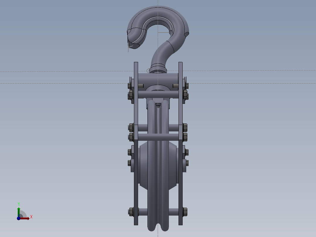 起重机钩组装滑轮SW2010前视图