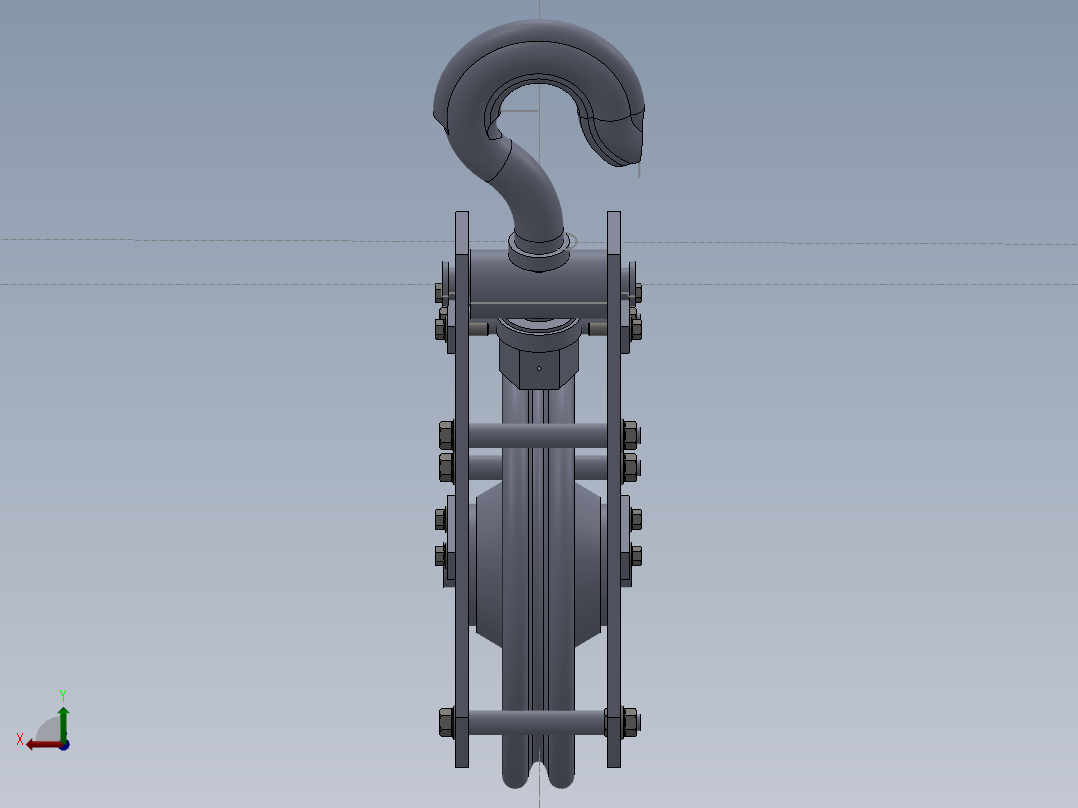 起重机钩组装滑轮SW2010后视图