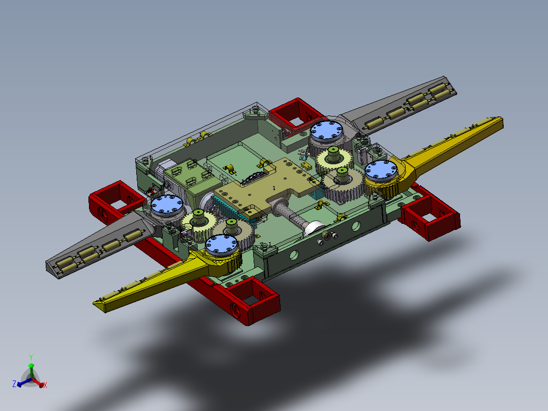 货叉抱夹结构3d图纸 货叉夹紧机械sw结构 车辆抱紧结构3d三维模型