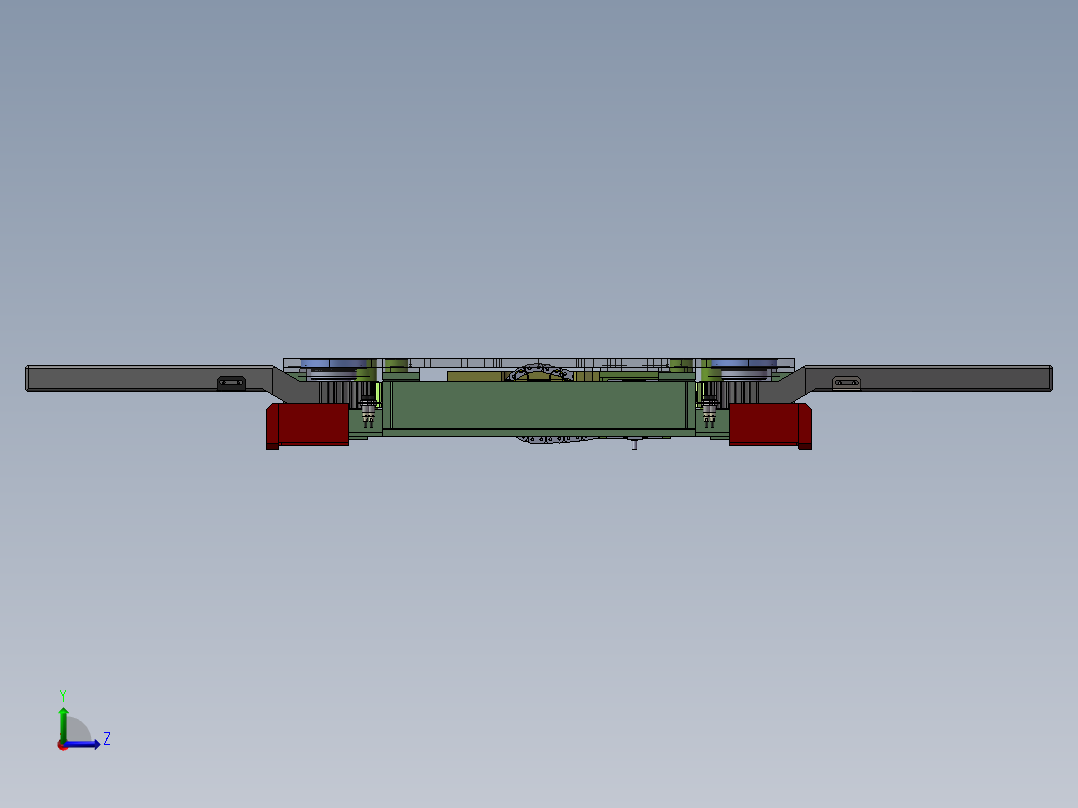 货叉抱夹结构3d图纸 货叉夹紧机械sw结构 车辆抱紧结构3d三维模型左视图