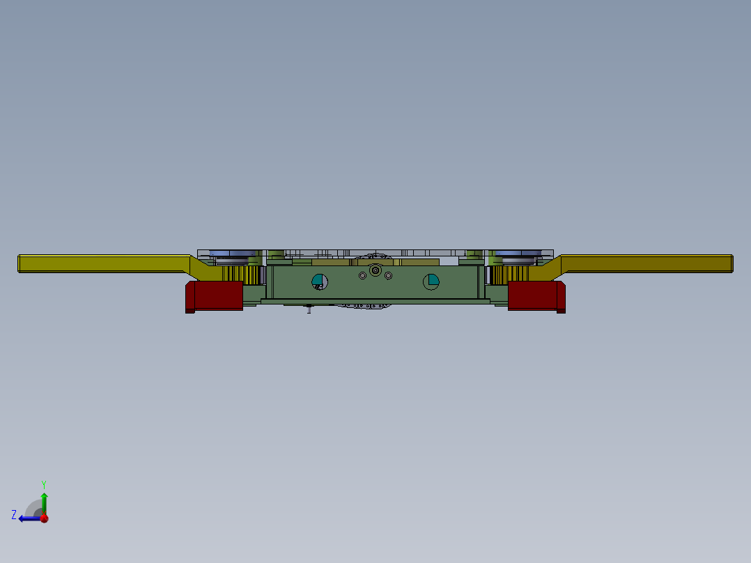 货叉抱夹结构3d图纸 货叉夹紧机械sw结构 车辆抱紧结构3d三维模型右视图