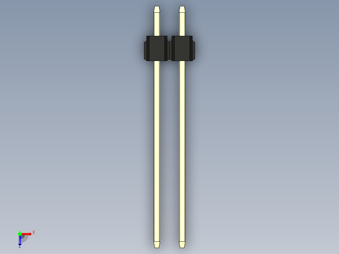 彩色公头100mil（2.54mm）系列-DS1021_black_1x02p_100mil_Type19_rev1.0俯视图