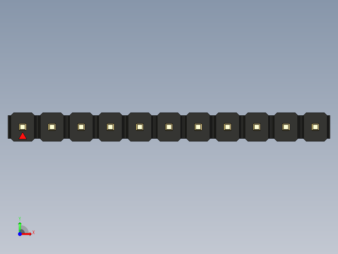 彩色公头100mil（2.54mm）系列-DS1021_black_1x11p_100mil_Type5_rev1.0前视图