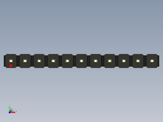 彩色公头100mil（2.54mm）系列-DS1021_black_1x11p_100mil_Type5_rev1.0前视缩略图