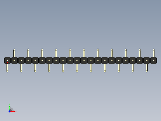 彩色公排针 100mil 2.54mm 系列-DS1022_black_22p_100mil_Type_SMT_R2_rev1.0前视缩略图