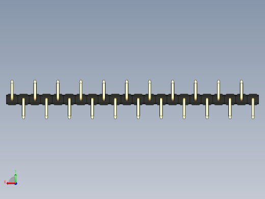 彩色公排针 100mil 2.54mm 系列-DS1022_black_22p_100mil_Type_SMT_R2_rev1.0后视缩略图