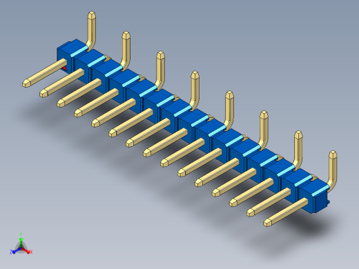 彩色公排针 100mil 2.54mm 系列-DS1022_blue_15p_100mil_Type_SMT_R1_rev1.0
