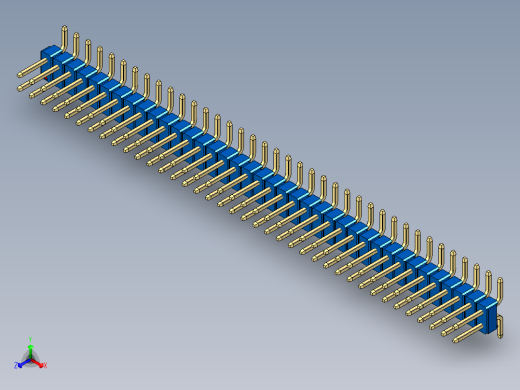 彩色公排针 100mil 2.54mm 系列-DS1022_blue_76p_100mil_TypeSMT_rev1.0