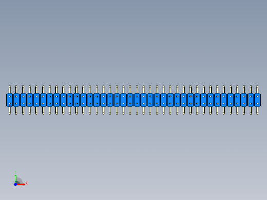 彩色公排针 100mil 2.54mm 系列-DS1022_blue_76p_100mil_TypeSMT_rev1.0前视缩略图