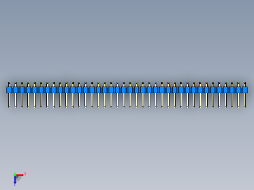 彩色公排针 100mil 2.54mm 系列-DS1022_blue_76p_100mil_TypeSMT_rev1.0俯视缩略图