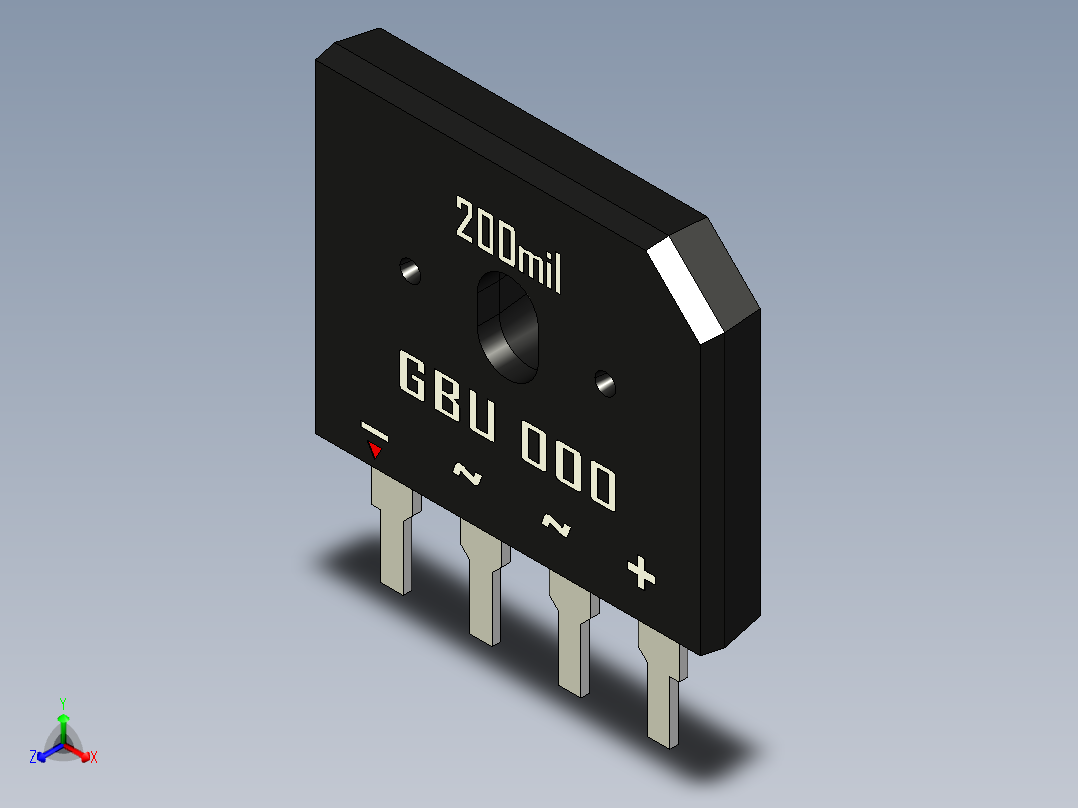 桥式整流器-GBU.STEP正等轴测图