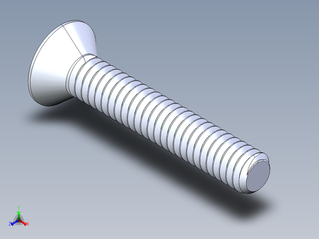 FHCS 0.250x 1.500正等轴测图