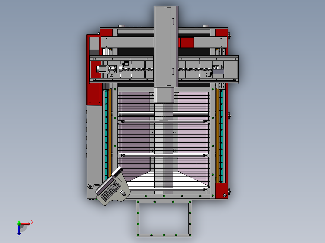 激光切割机3D图纸 自动化设备3D图纸3D模型俯视图