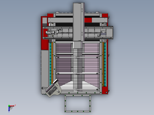 激光切割机3D图纸 自动化设备3D图纸3D模型俯视缩略图