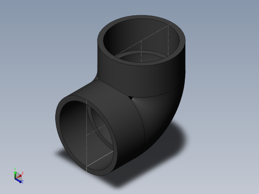 PVC管件-4in_Elbow正等轴测缩略图