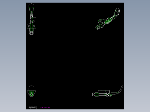 推拉式夾鉗SSP(F)-2D多系列多零件图纸模型