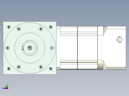 换向器PW140双轴 PGH115-L2 24-95-115-M6-8B.stp右视缩略图