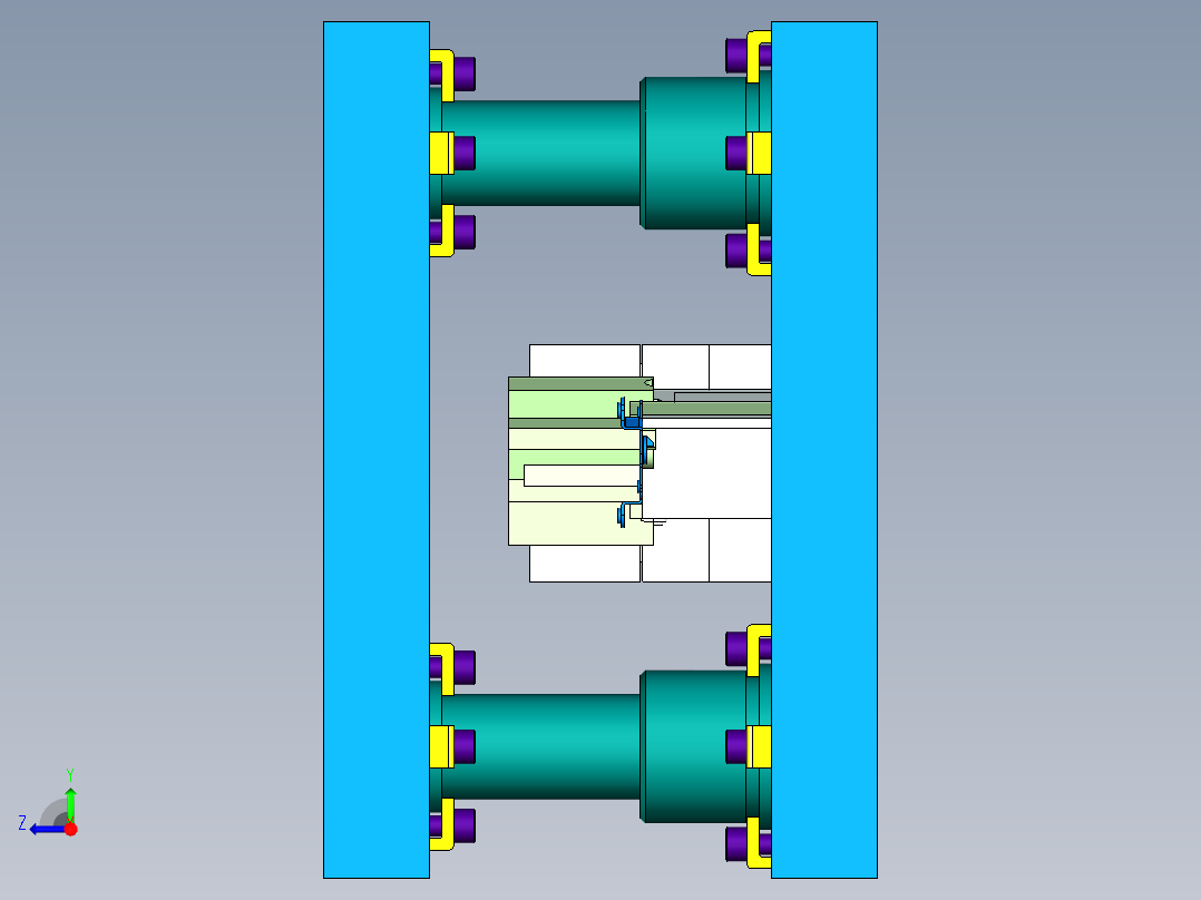 航模关键件冲压模型注塑模具右视图