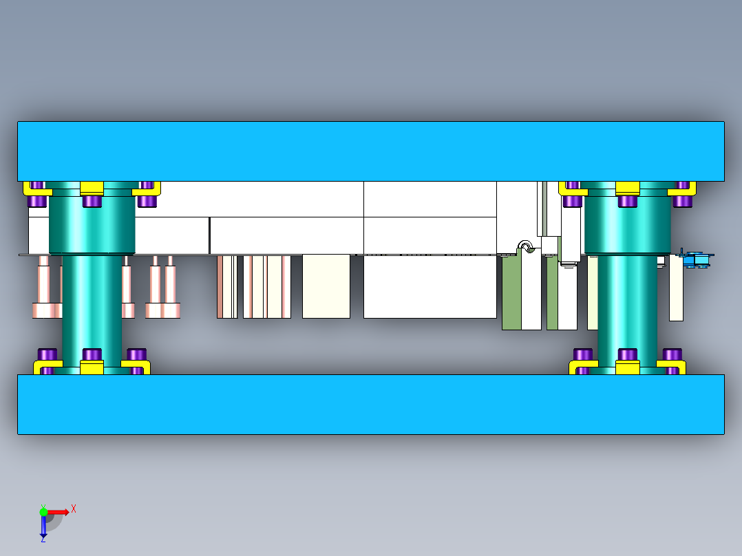 航模关键件冲压模型注塑模具俯视图