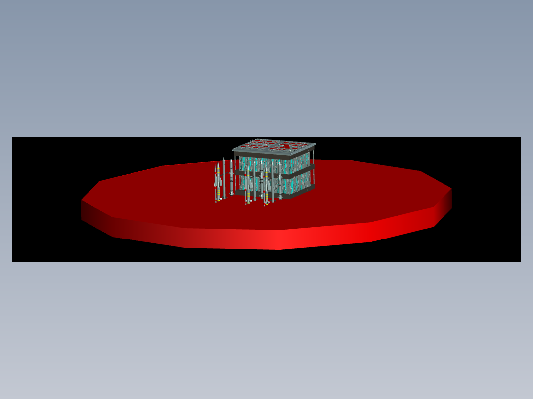 国产军舰导弹32位垂直发射系统AUTOCAD模型文件394014==150