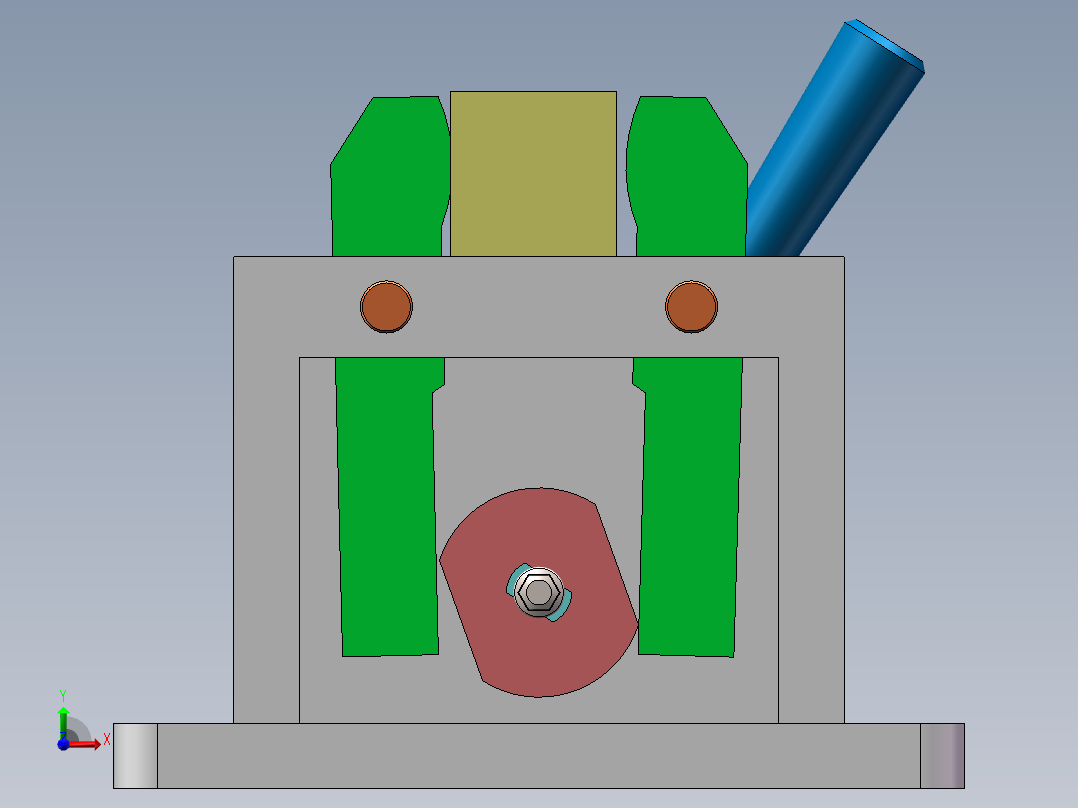 矩形块夹具结构前视图