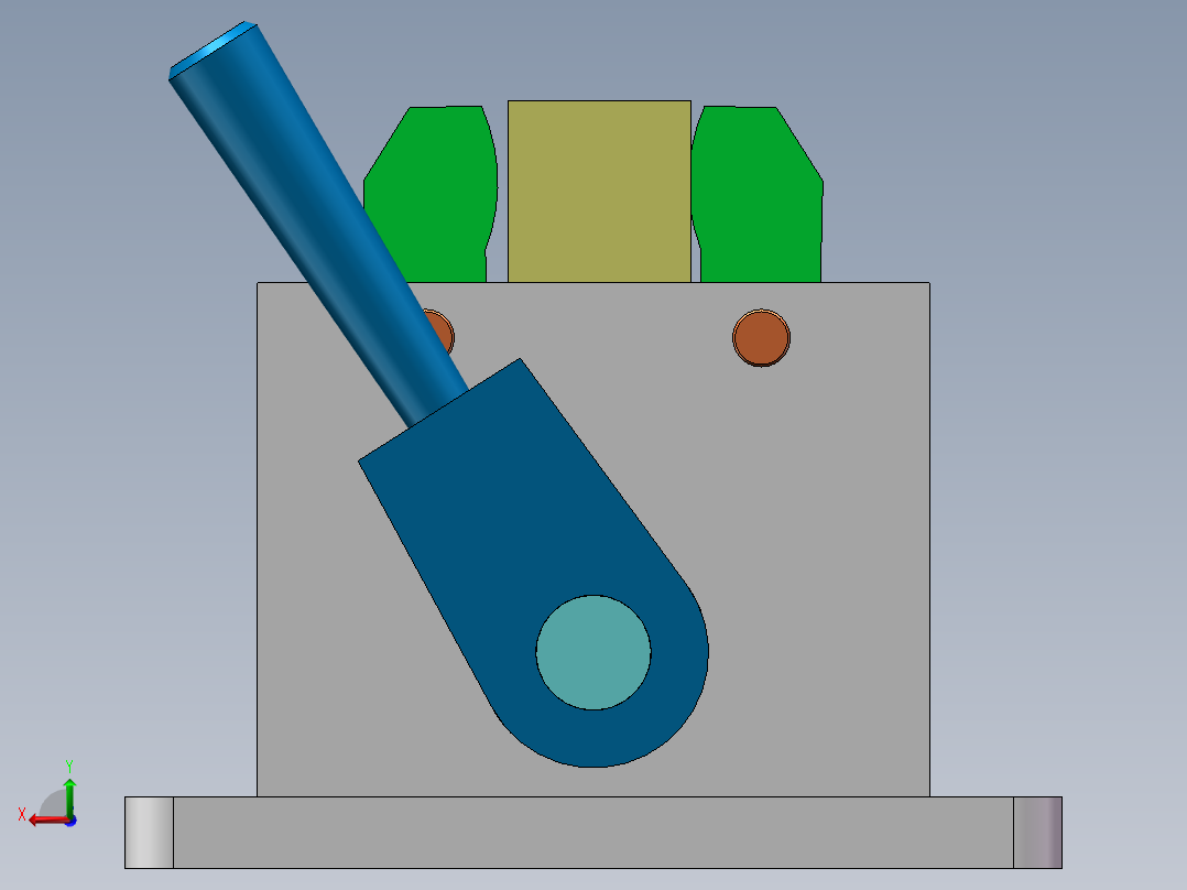矩形块夹具结构后视图