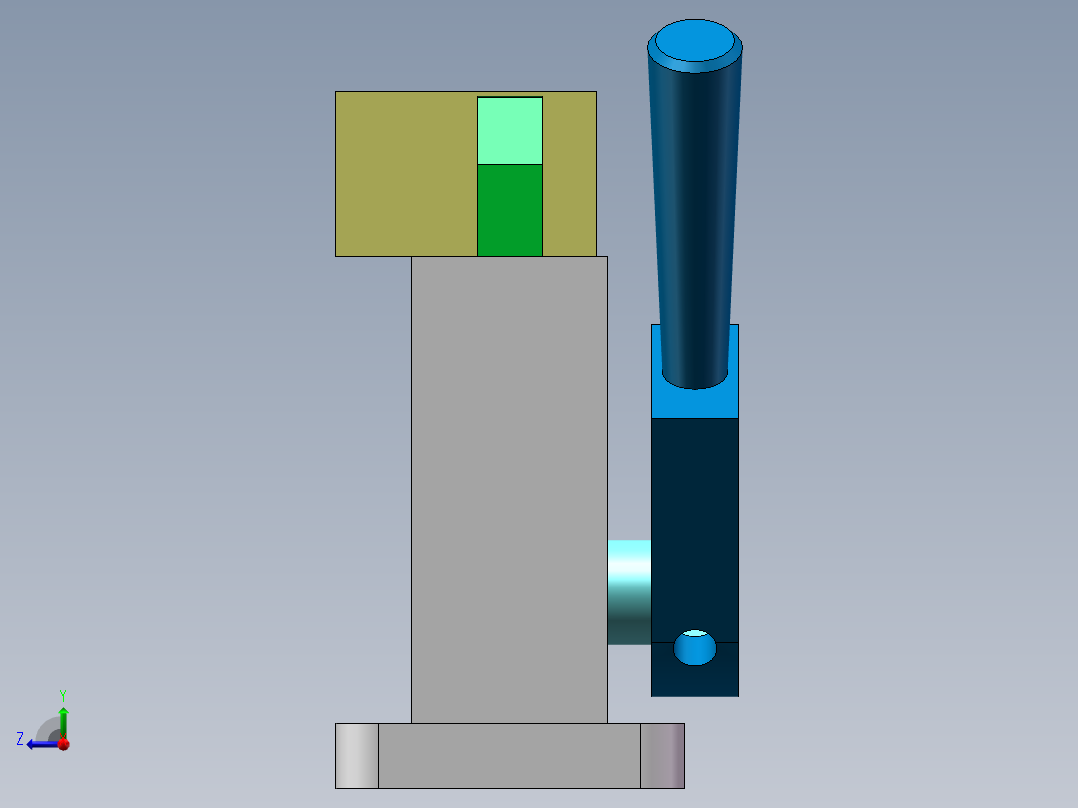 矩形块夹具结构右视图