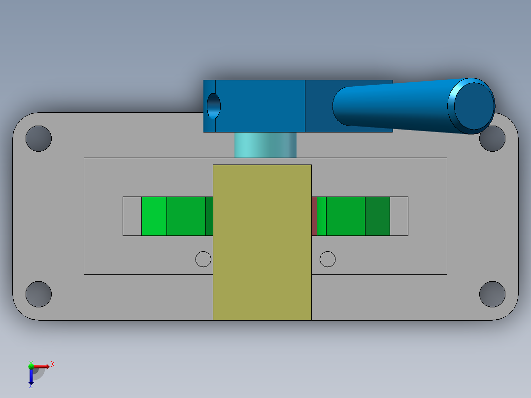 矩形块夹具结构俯视图