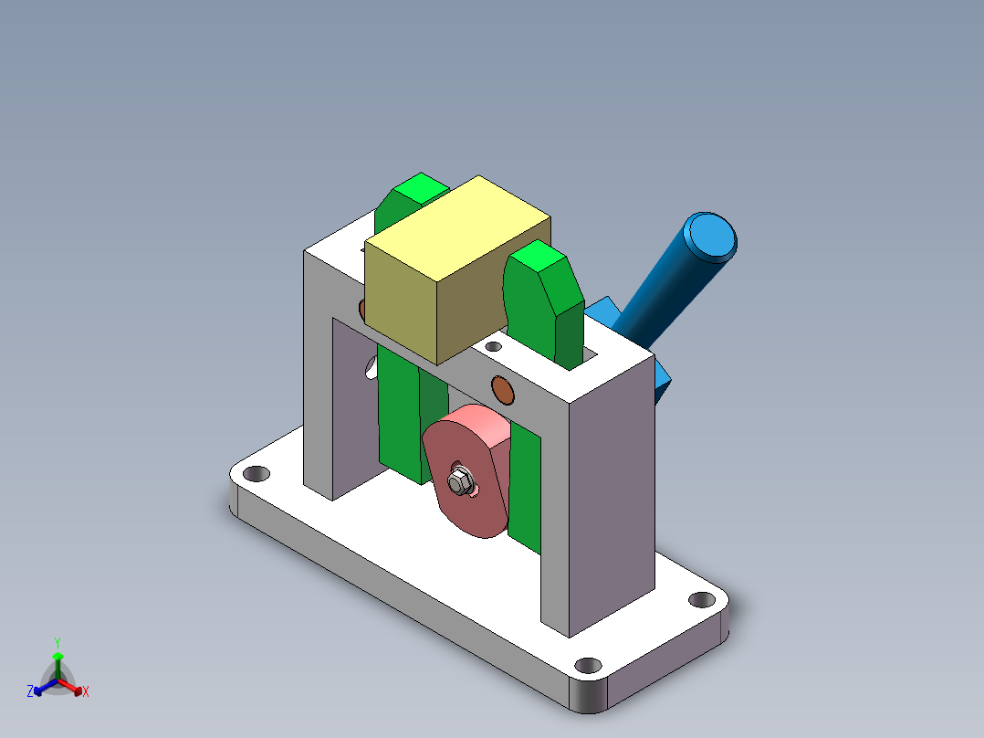 矩形块夹具结构正等轴测图
