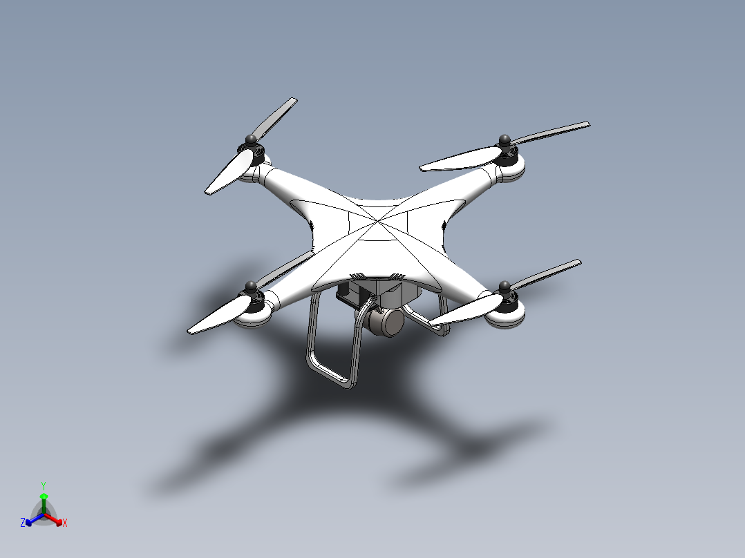 Camera Drone四轴无人机造型正等轴测图