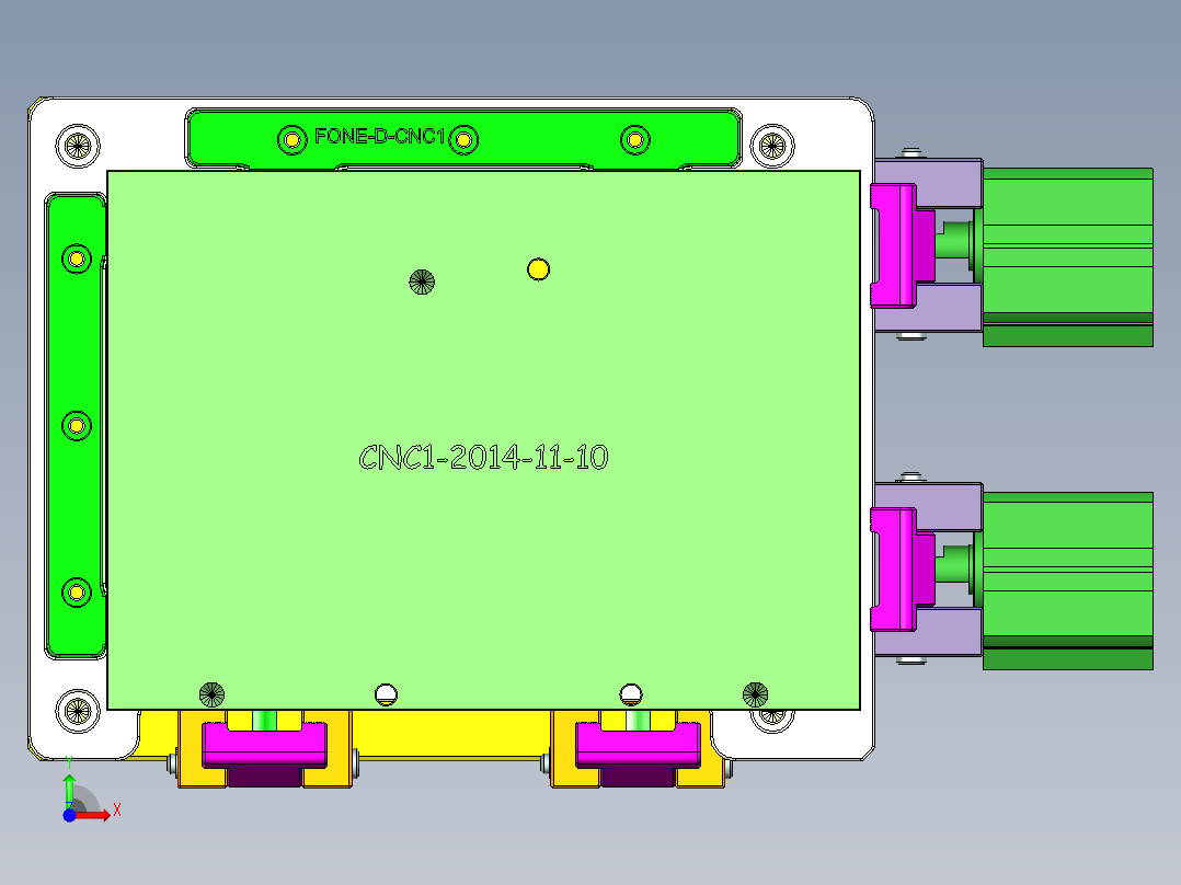 FONE-D-笔记本CNC工装夹具三维模型CNC1-1114前视图