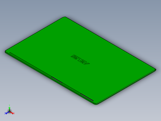 平板背壳铣挂点+logo编程程序模型正等轴测缩略图