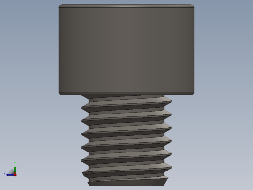 Screw_DIN_912_M12x12F_A2.SLDPRT公制内六角螺钉右视缩略图