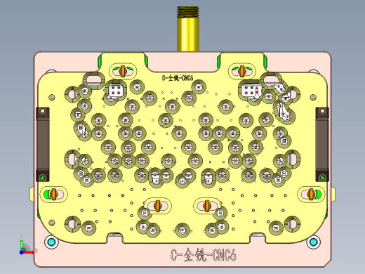 铝制笔记本C壳键盘孔攻牙治具模型前视缩略图