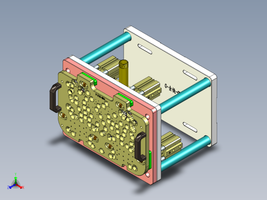 铝制笔记本C壳键盘孔攻牙治具模型正等轴测缩略图