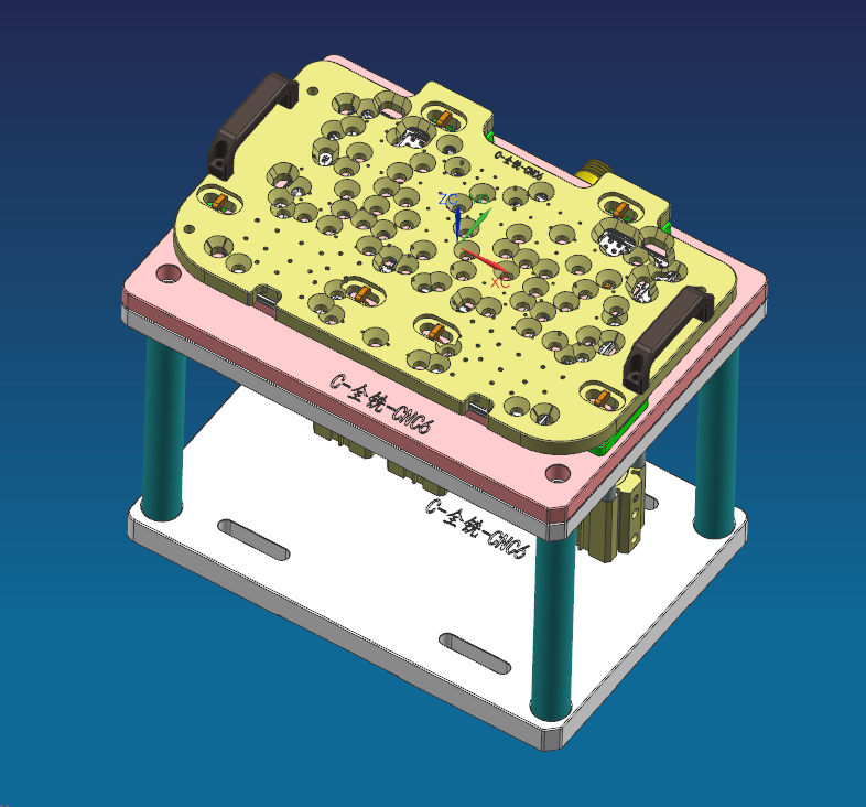 铝制笔记本C壳键盘孔攻牙治具模型