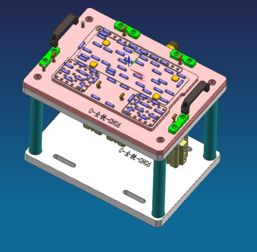 铝制笔记本C壳键盘孔攻牙治具模型缩略图