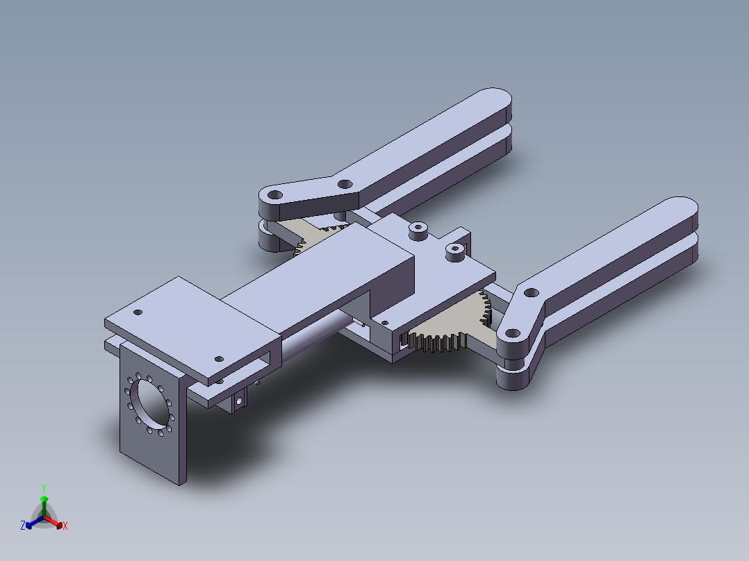力控制夹持器（需要特征识别）正等轴测图